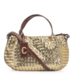 Bolsa Tote Tressê Couro Dourado - imagem 1