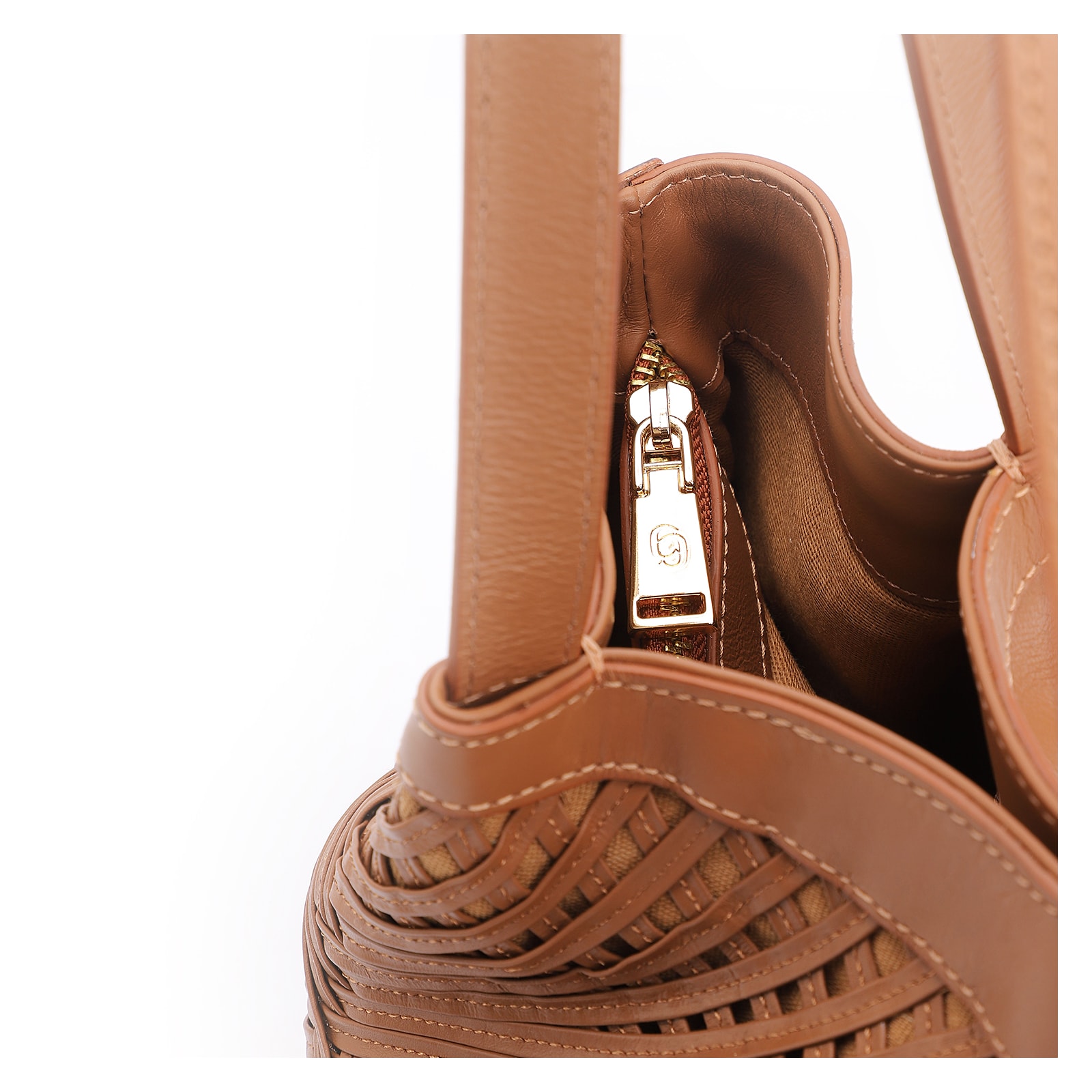 Bolsa Tote Tressê Couro Marrom