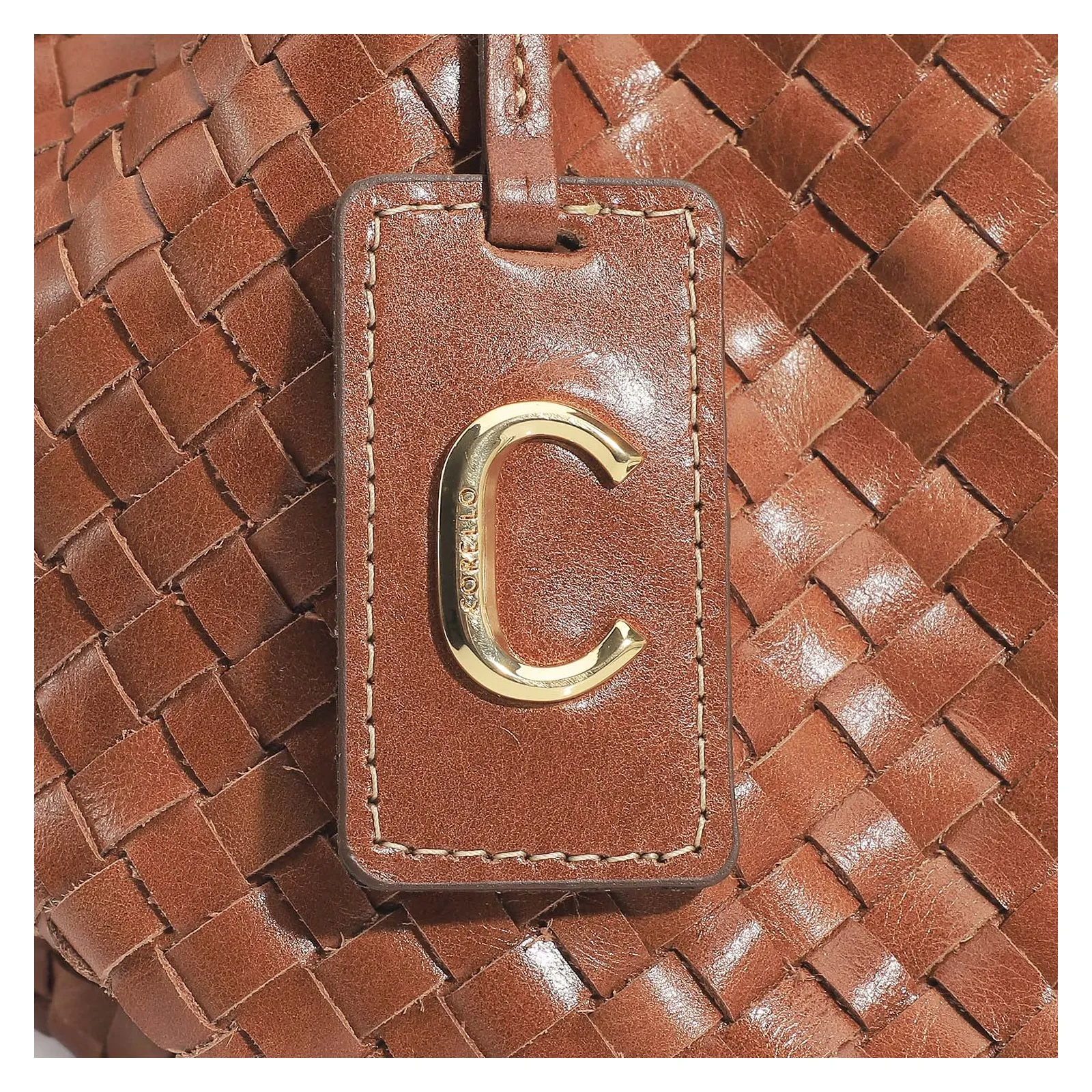 Bolsa Tote Tressê Couro Marrom