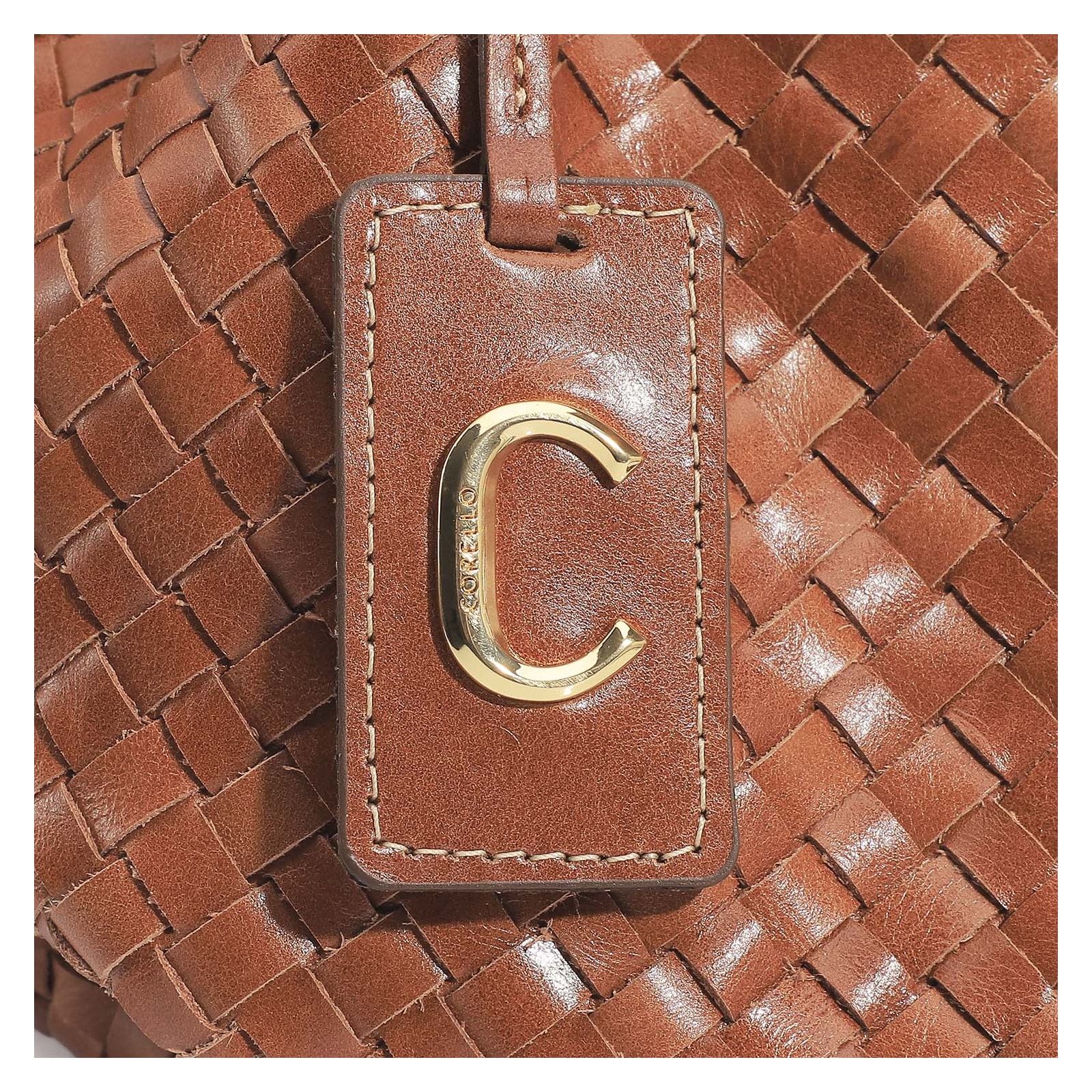Bolsa Tote Tressê Couro Marrom