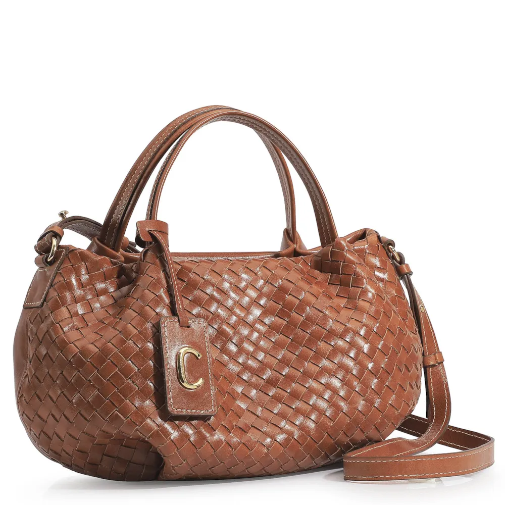 Bolsa Tote Tressê Couro Marrom - imagem 2