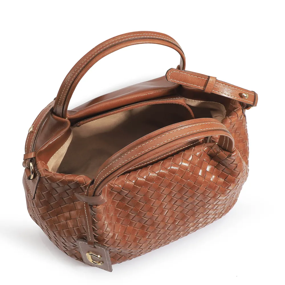 Bolsa Tote Tressê Couro Marrom - imagem 4