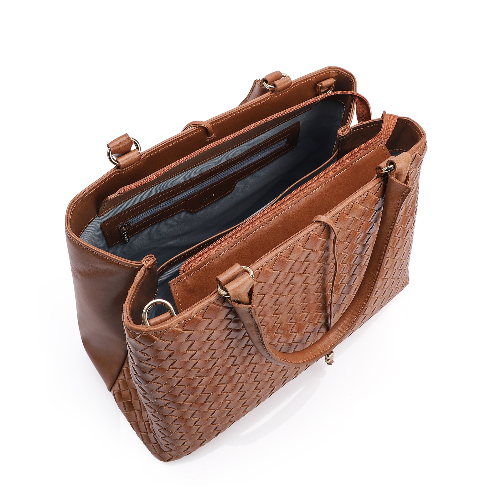 Bolsa Tote Tressê Couro Marrom