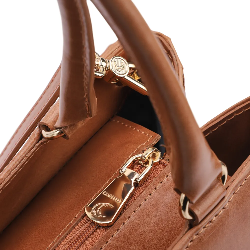 Bolsa Tote Tressê Couro Marrom - imagem 5