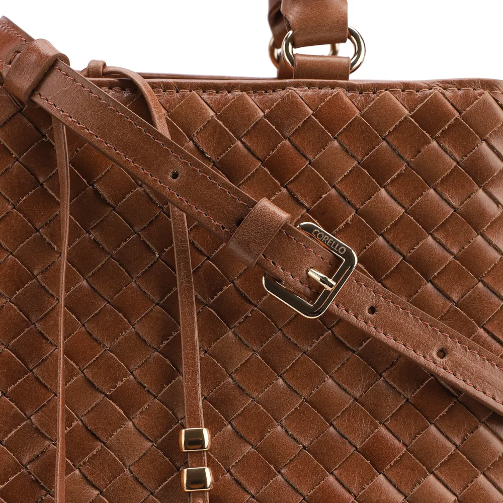 Bolsa Tote Tressê Couro Marrom - imagem 7