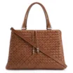 Bolsa Tote Tressê Couro Marrom - imagem 1