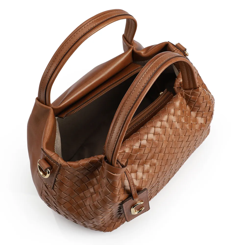Bolsa Tote Tressê Couro Marrom - imagem 4