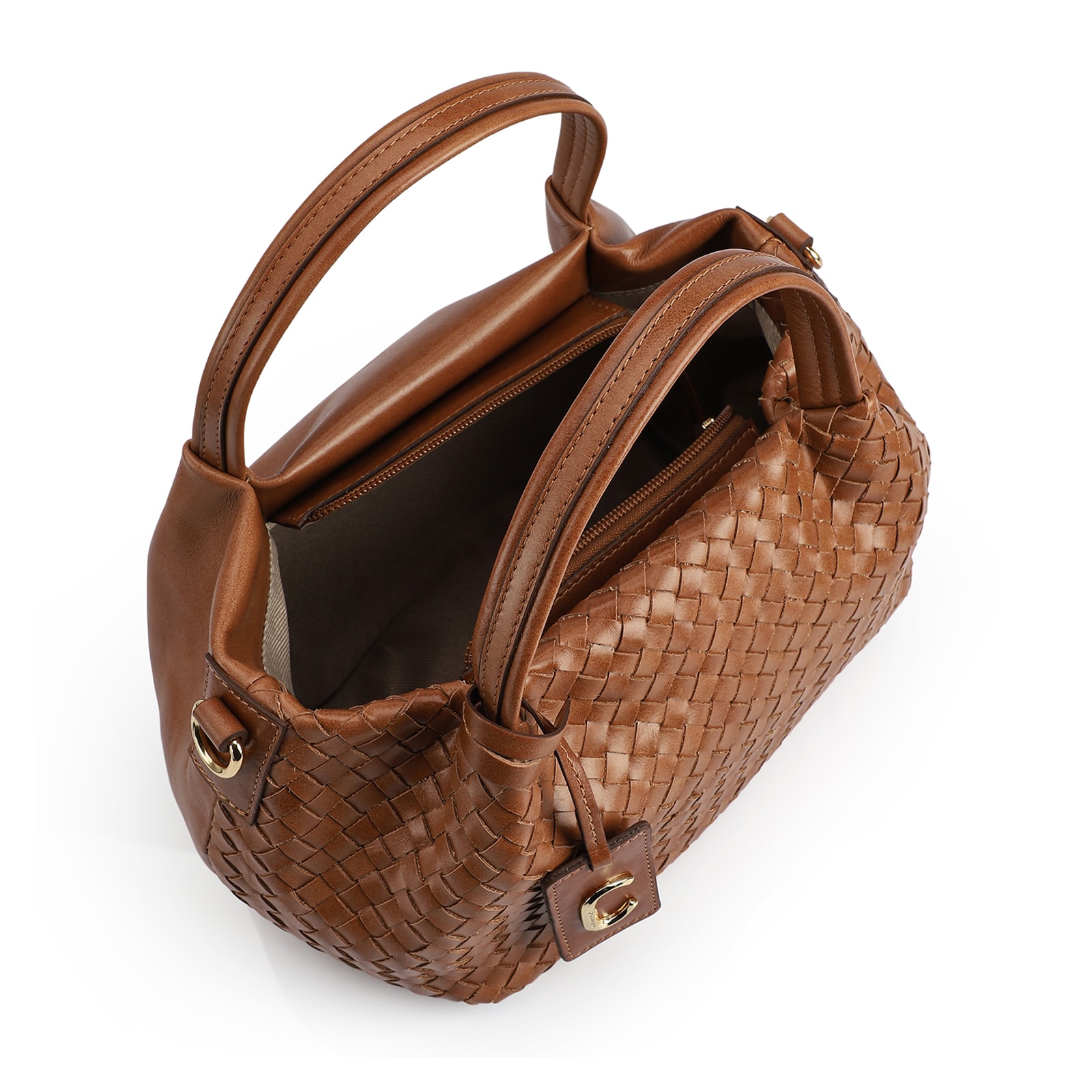Bolsa Tote Tressê Couro Marrom