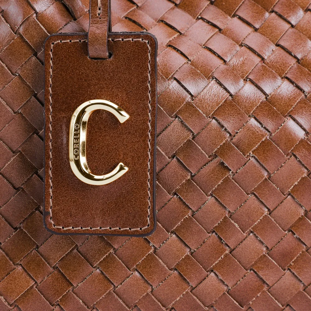 Bolsa Tote Tressê Couro Marrom - imagem 5