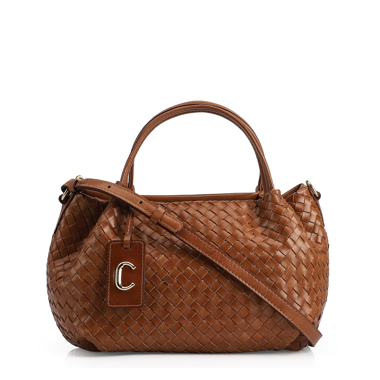 Bolsa Tote Tressê Couro Marrom