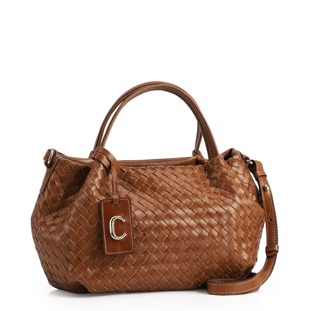 Bolsa Tote Tressê Couro Marrom - imagem 2