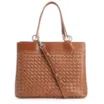 Bolsa Tote Tressê Couro Marrom - imagem 1