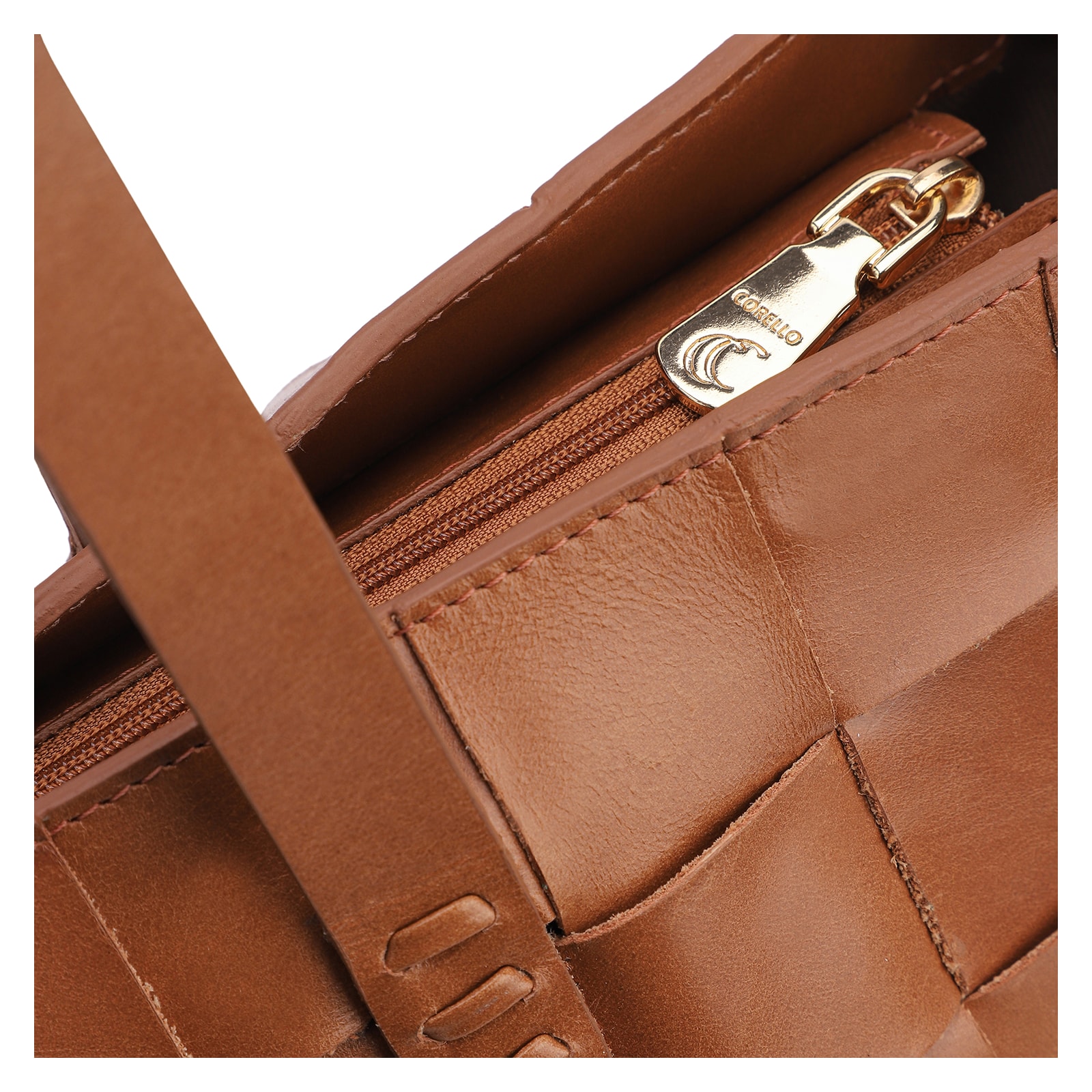 Bolsa Tote Tressê Couro Marrom