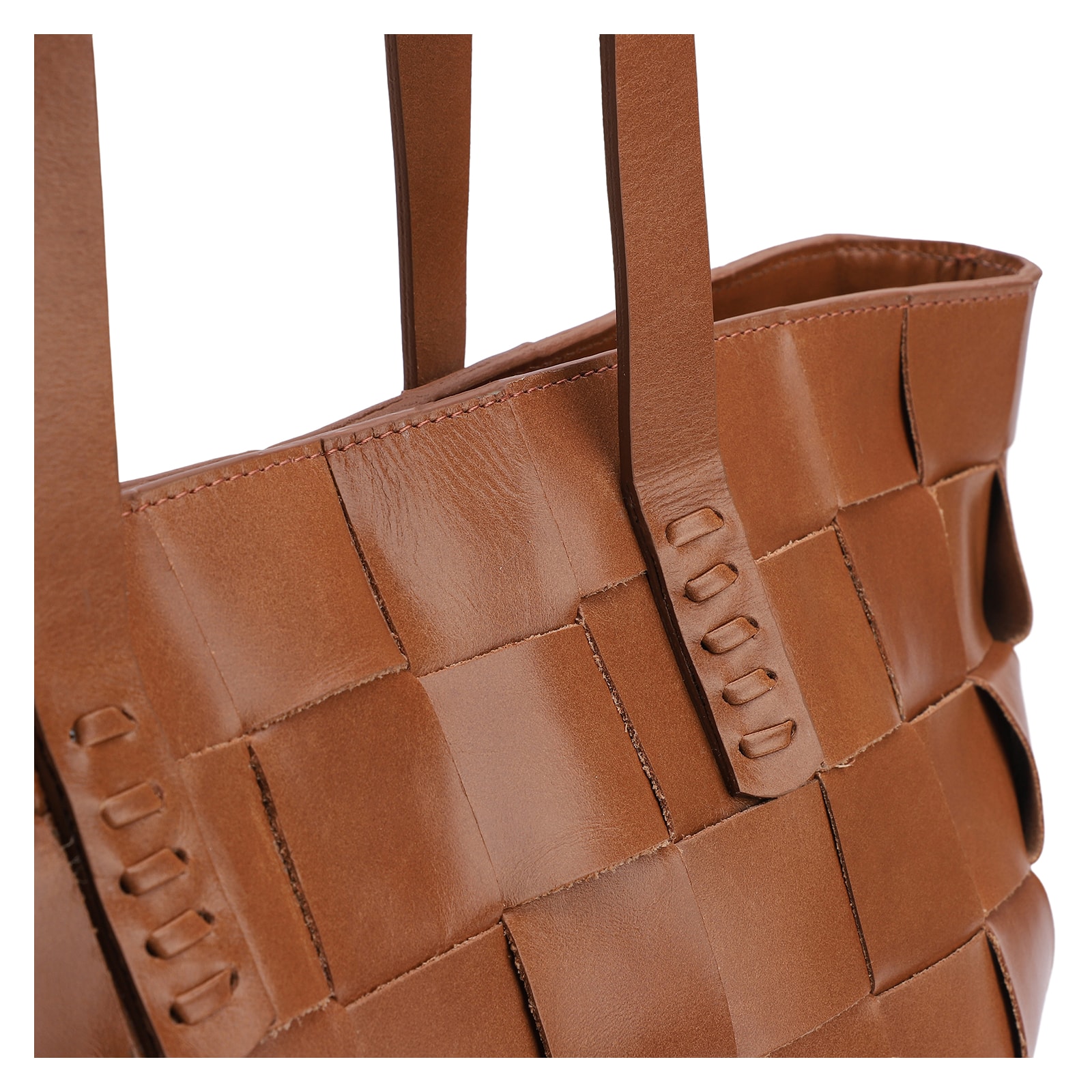 Bolsa Tote Tressê Couro Marrom