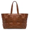 Bolsa Tote Tressê Couro Marrom - imagem 1