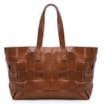 Bolsa Tote Tressê Couro Marrom - imagem 1