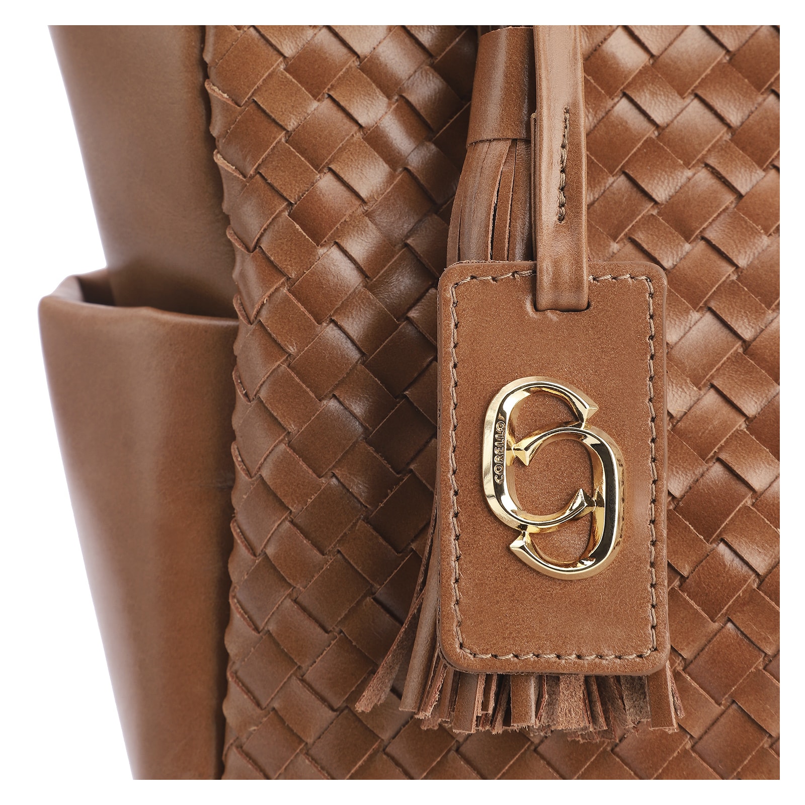 Bolsa Tote Tressê Couro Marrom