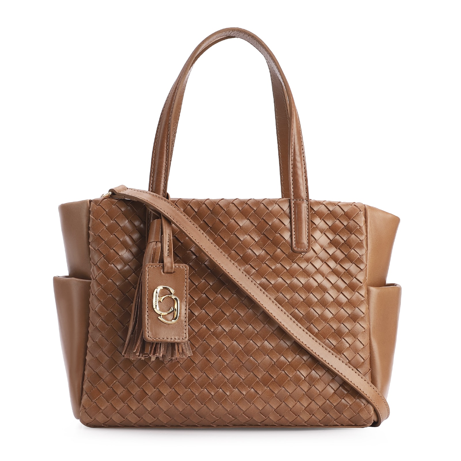 Bolsa Tote Tressê Couro Marrom