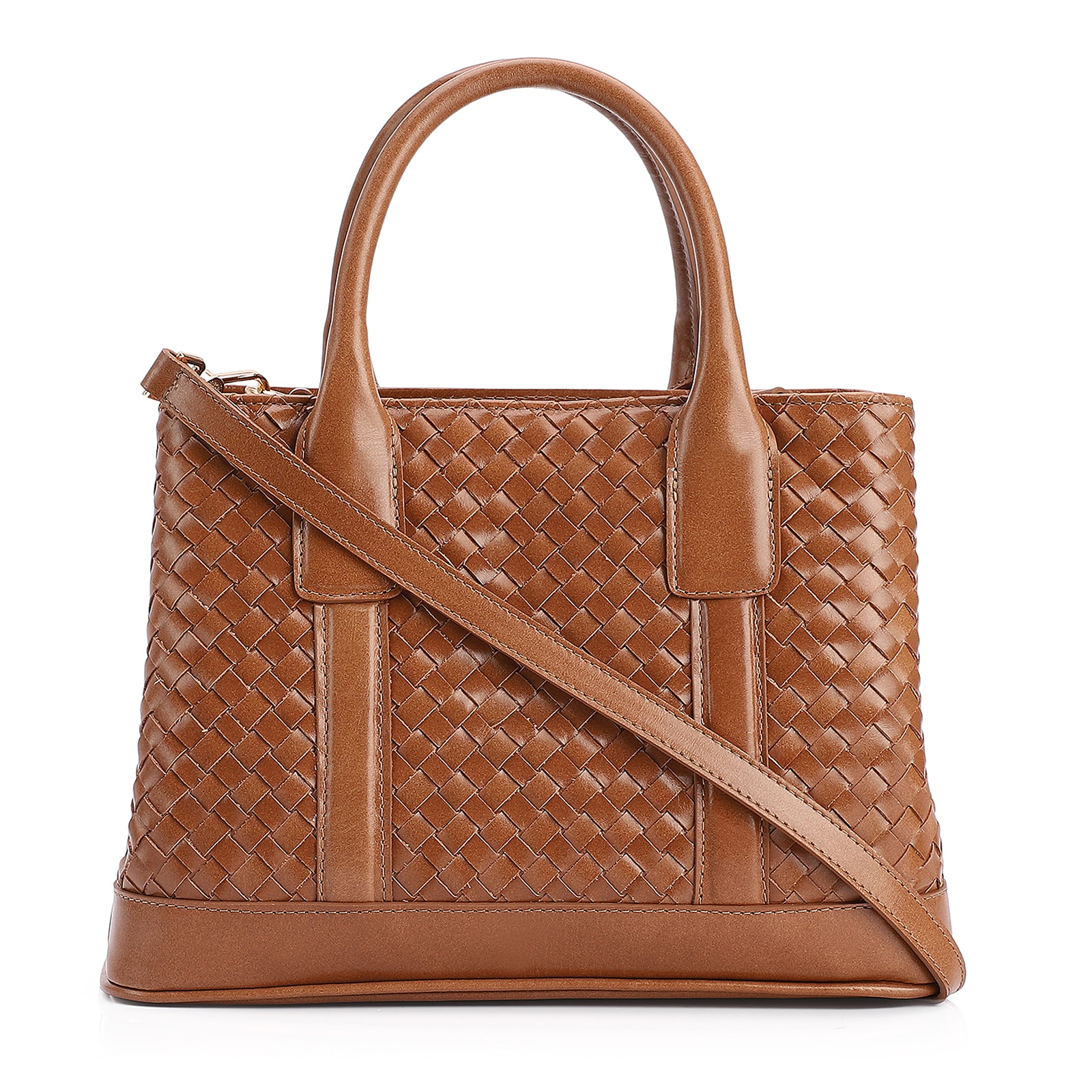 Bolsa Tote Tressê Couro Marrom