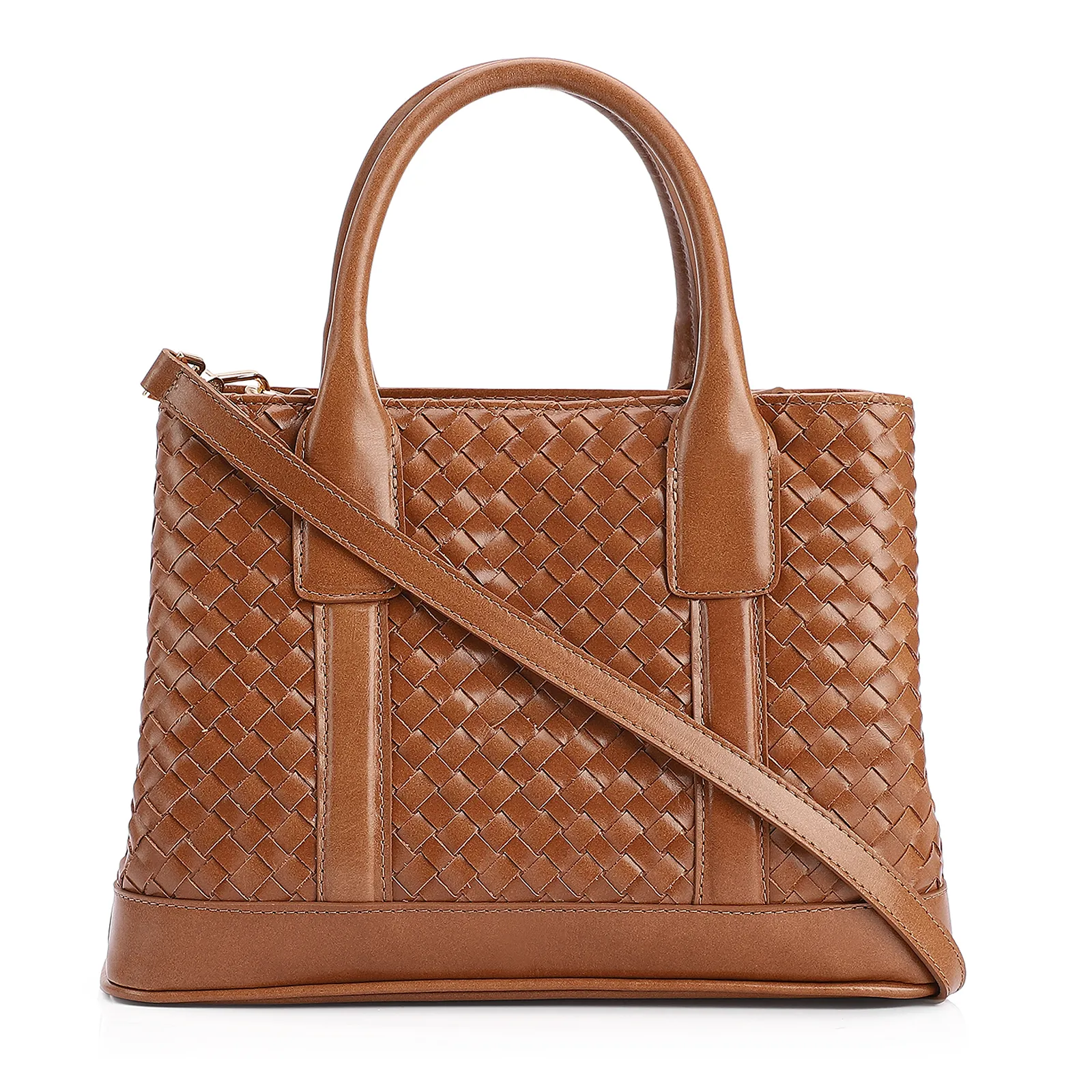 Bolsa Tote Tressê Couro Marrom