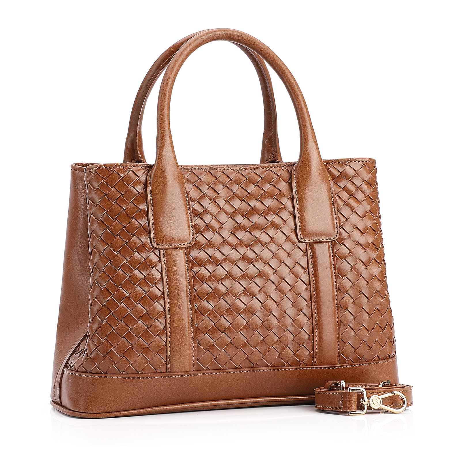Bolsa Tote Tressê Couro Marrom
