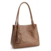 Bolsa Tote Tressê Couro Marrom - imagem 3
