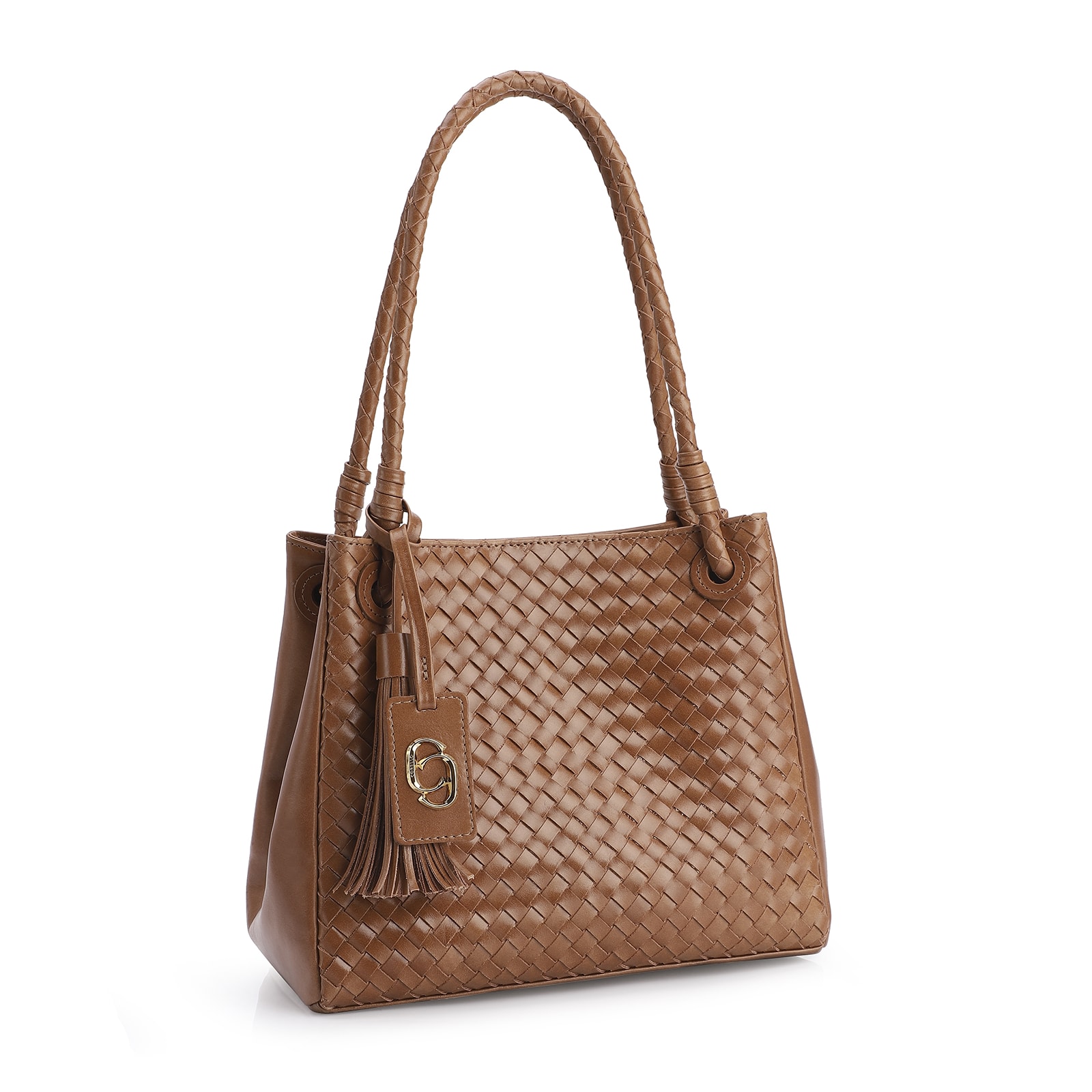 Bolsa Tote Tressê Couro Marrom