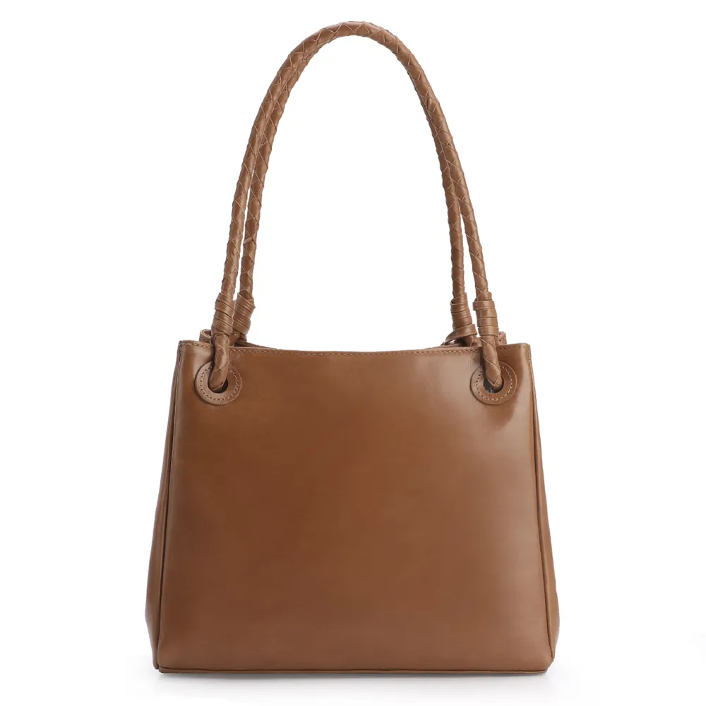 Bolsa Tote Tressê Couro Marrom - imagem 4