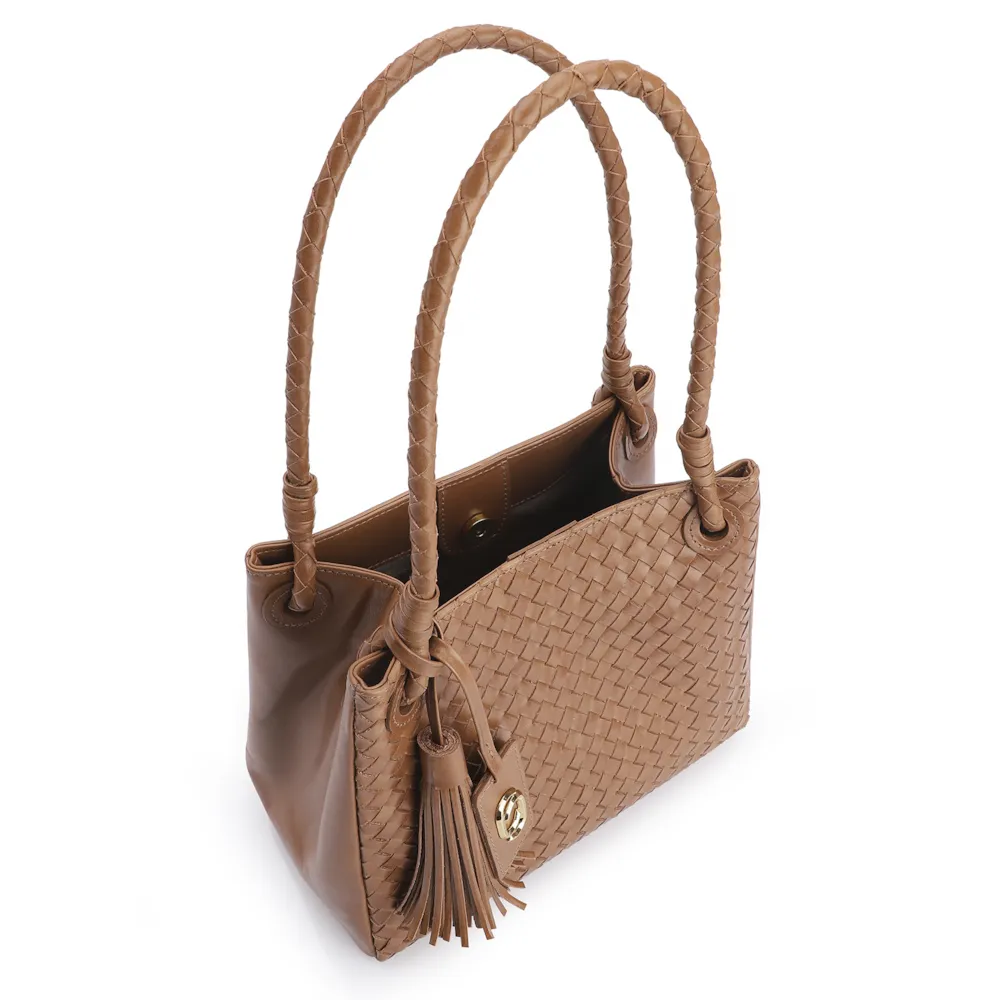 Bolsa Tote Tressê Couro Marrom - imagem 5