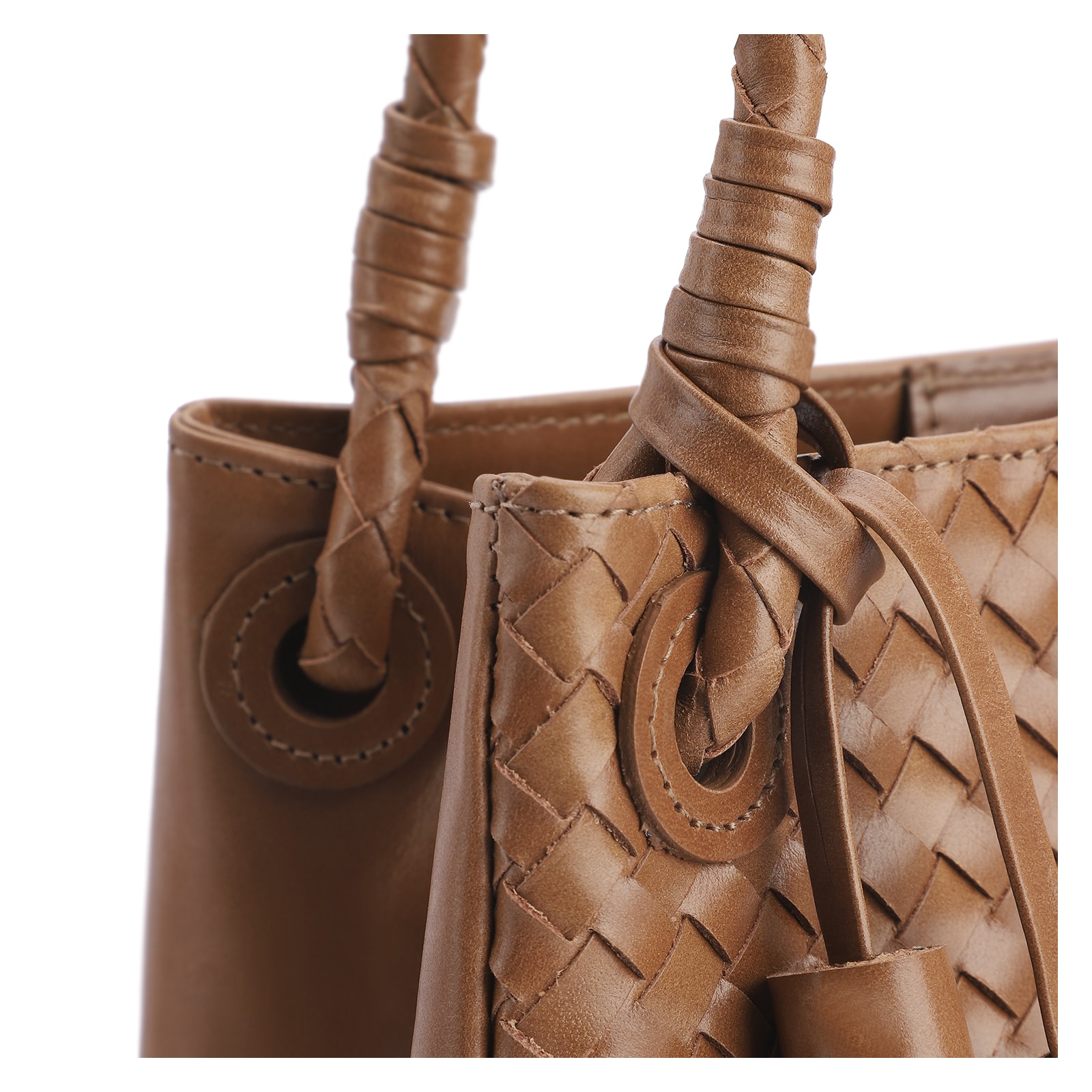 Bolsa Tote Tressê Couro Marrom