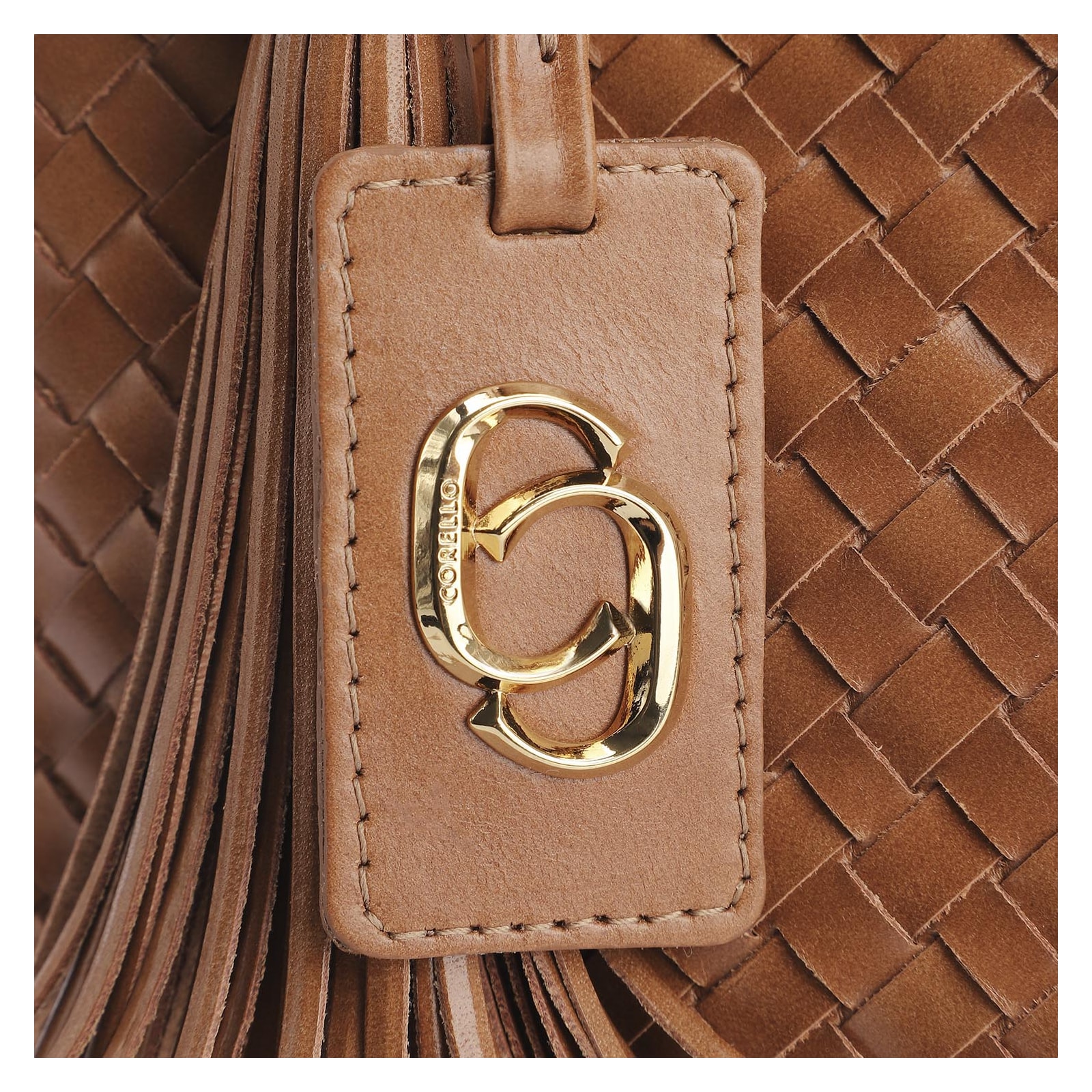 Bolsa Tote Tressê Couro Marrom