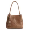 Bolsa Tote Tressê Couro Marrom - imagem 1
