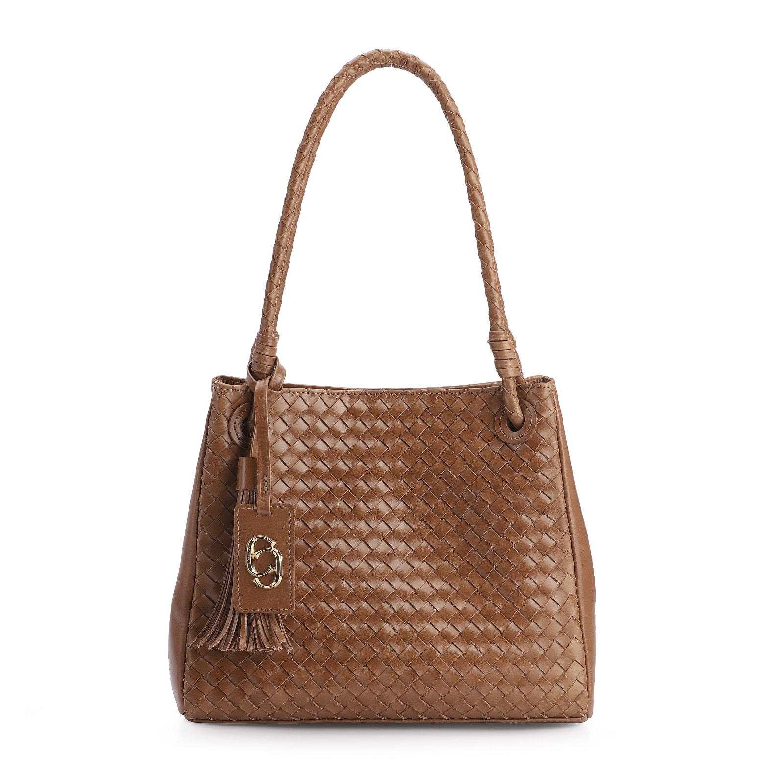 Bolsa Tote Tressê Couro Marrom