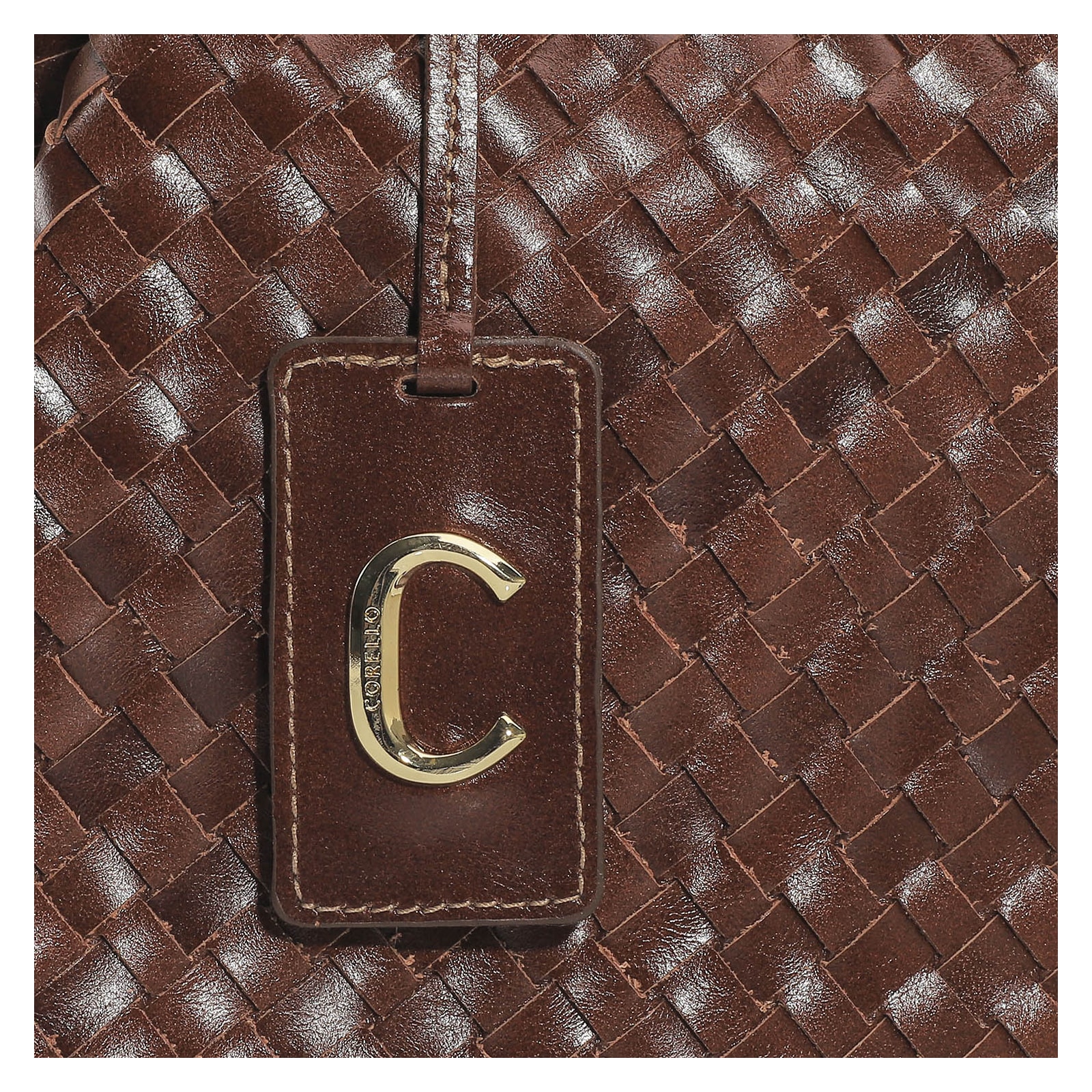 Bolsa Tote Tressê Couro Marrom