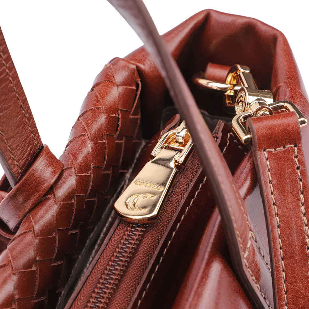 Bolsa Tote Tressê Couro Marrom - imagem 5