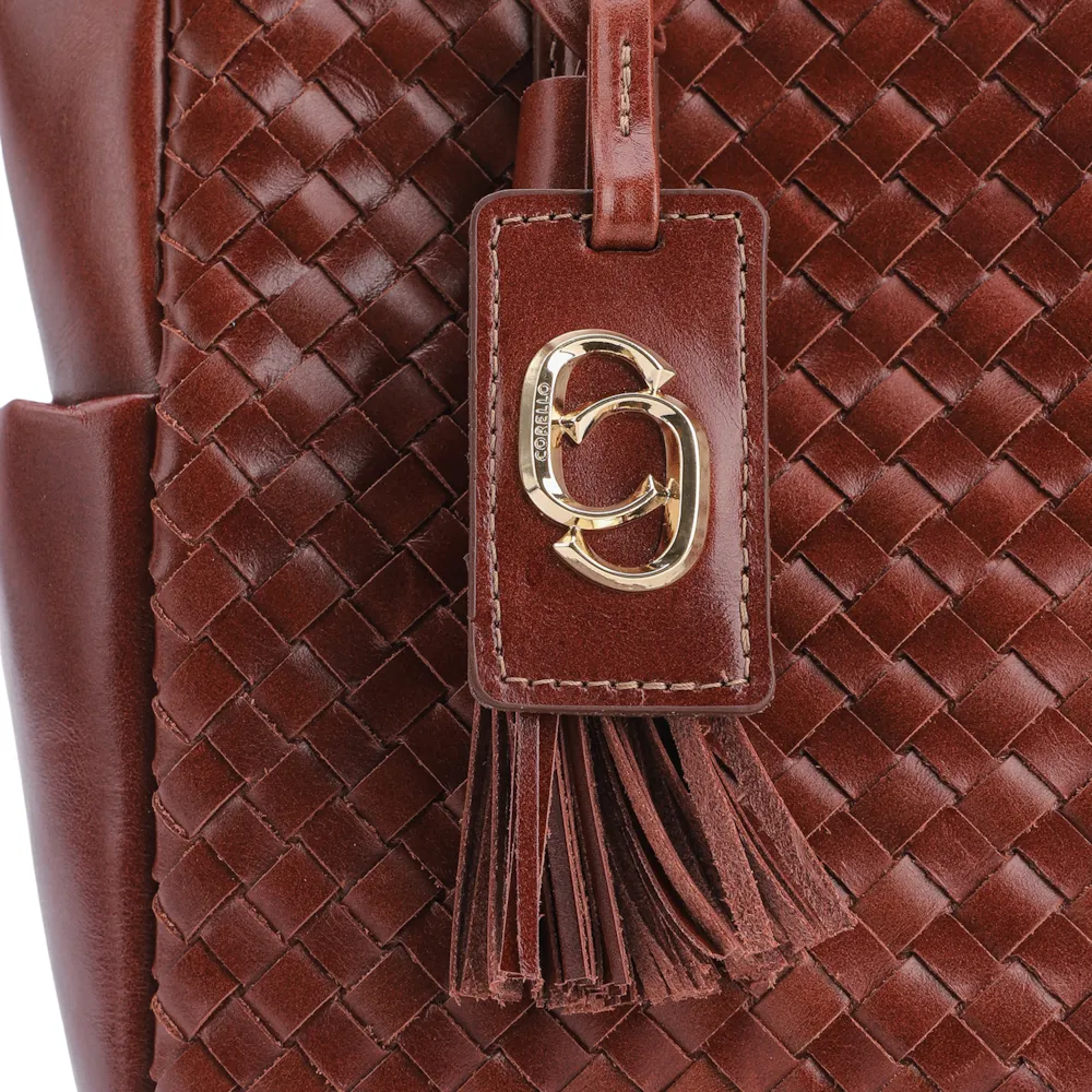 Bolsa Tote Tressê Couro Marrom - imagem 6