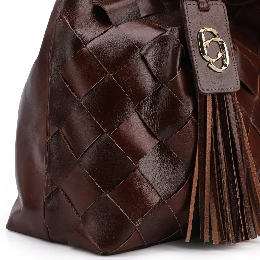 Bolsa Tote Tressê Couro Marrom - imagem 6