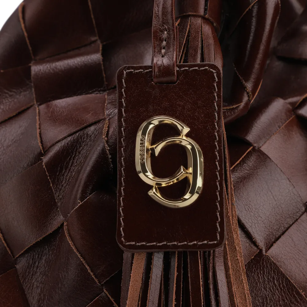 Bolsa Tote Tressê Couro Marrom - imagem 7