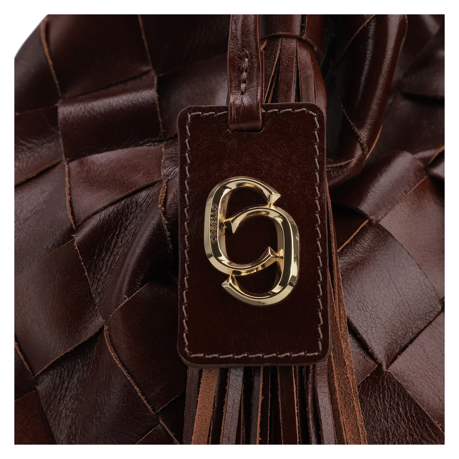 Bolsa Tote Tressê Couro Marrom