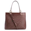 Bolsa Tote Tressê Couro Marrom - imagem 1