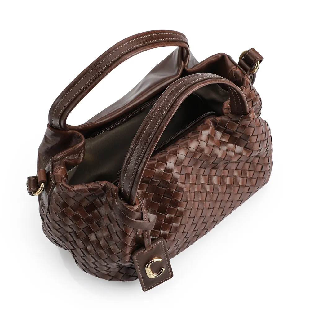 Bolsa Tote Tressê Couro Marrom - imagem 4