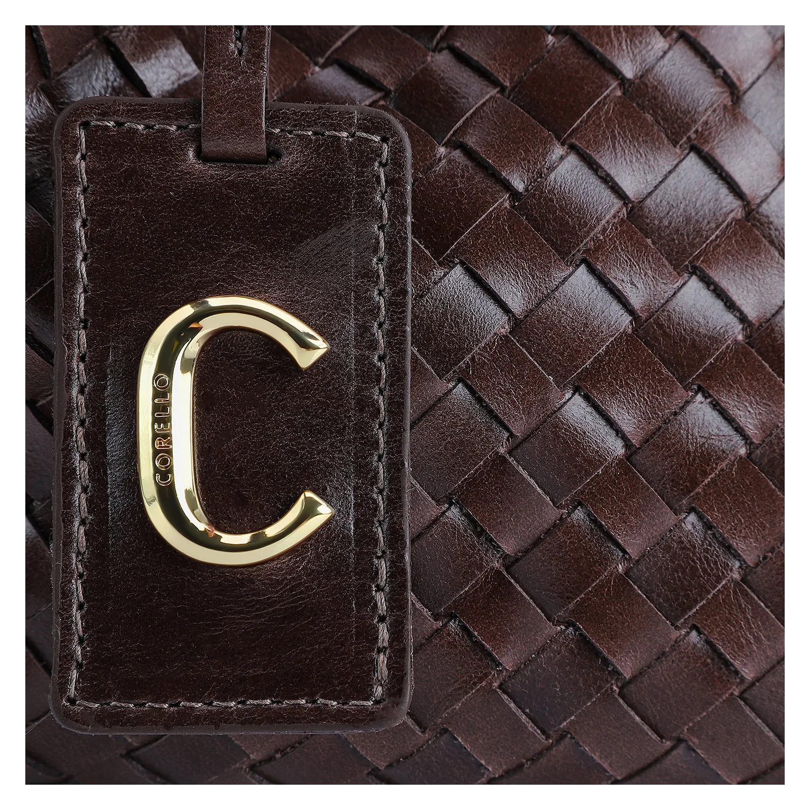 Bolsa Tote Tressê Couro Marrom