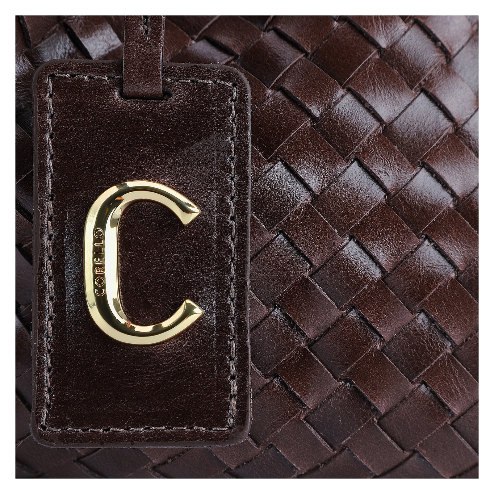 Bolsa Tote Tressê Couro Marrom