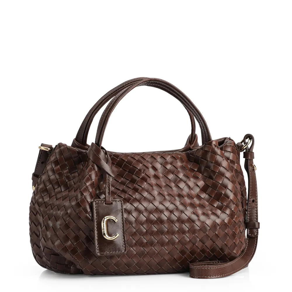 Bolsa Tote Tressê Couro Marrom - imagem 2