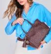 Bolsa Tote Tressê Couro Marrom - imagem 2