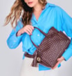 Bolsa Tote Tressê Couro Marrom - imagem 2