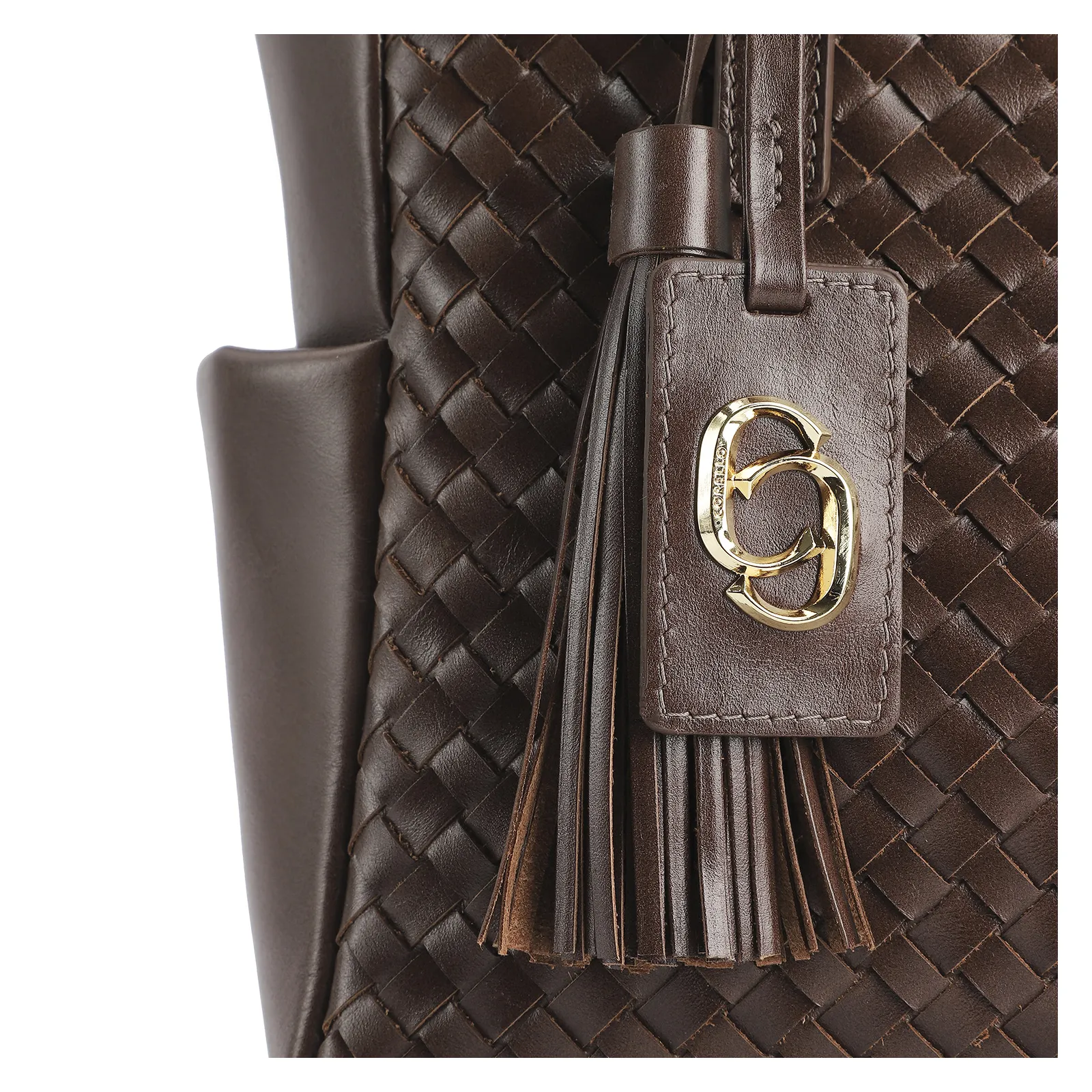 Bolsa Tote Tressê Couro Marrom
