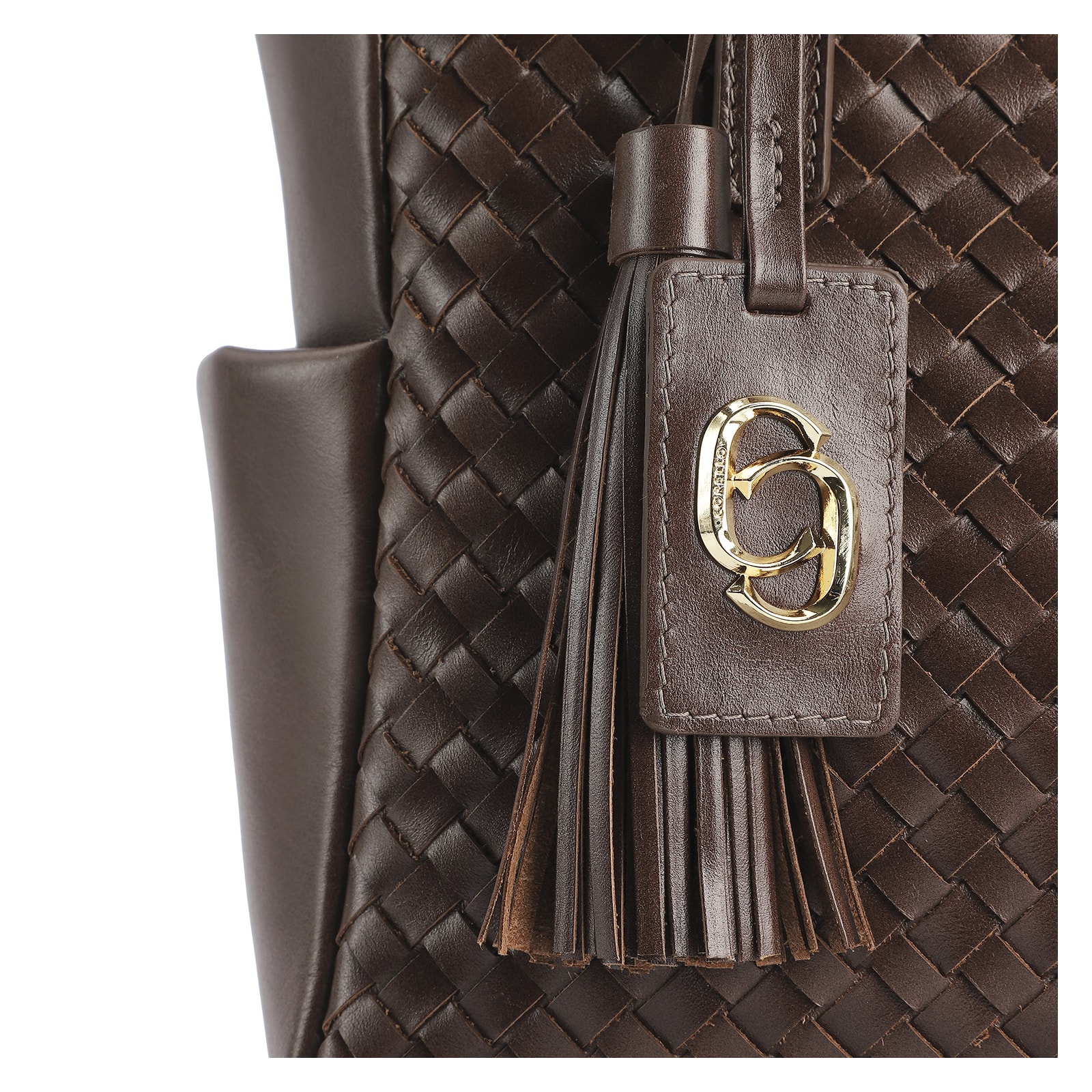 Bolsa Tote Tressê Couro Marrom