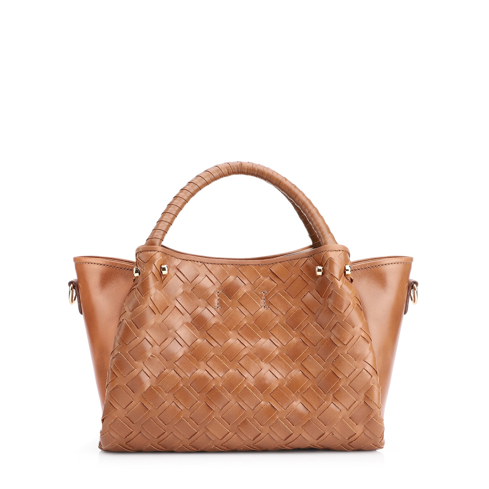 Bolsa Tote Tressê Couro Marrom