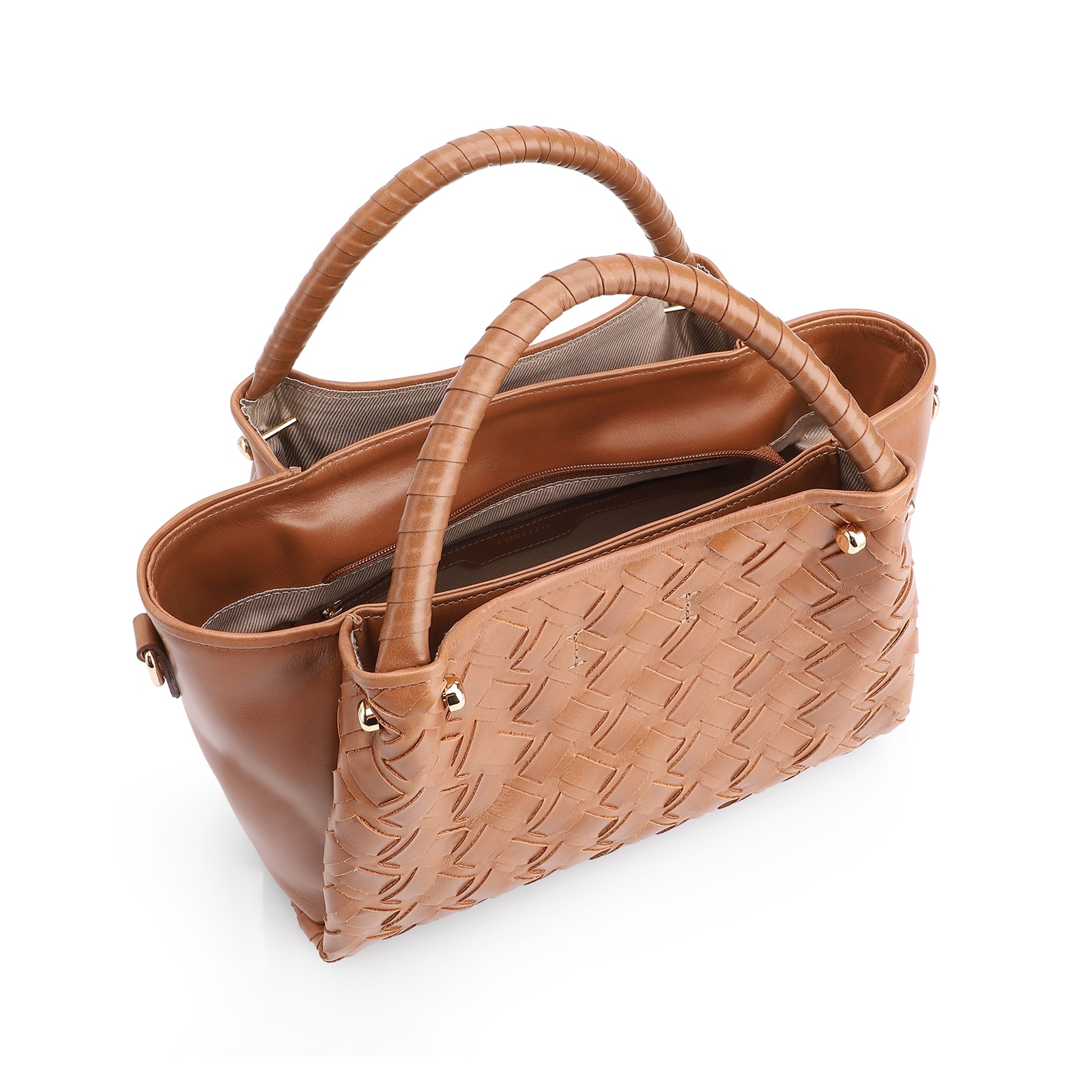 Bolsa Tote Tressê Couro Marrom